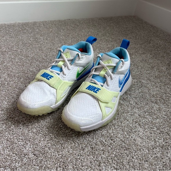 Nike Air Zoom Diamond Elite Turf White/Blue/Aquarius Blue Size 7.5 FQ7942-100 - Picture 2 of 15